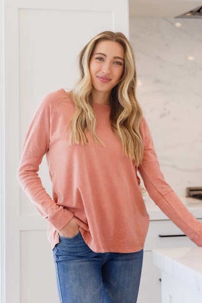 Fun Beginnings Raglan Top In Dusty Mauve - Driftwood Boutique