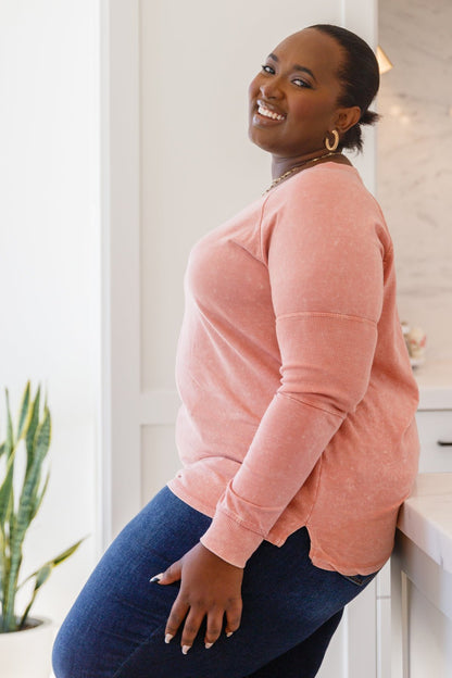 Fun Beginnings Raglan Top In Dusty Mauve - Driftwood Boutique