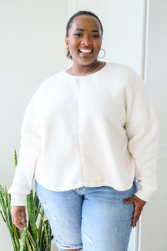 Fuzzy Cuddles Sweater in Off White - Driftwood Boutique