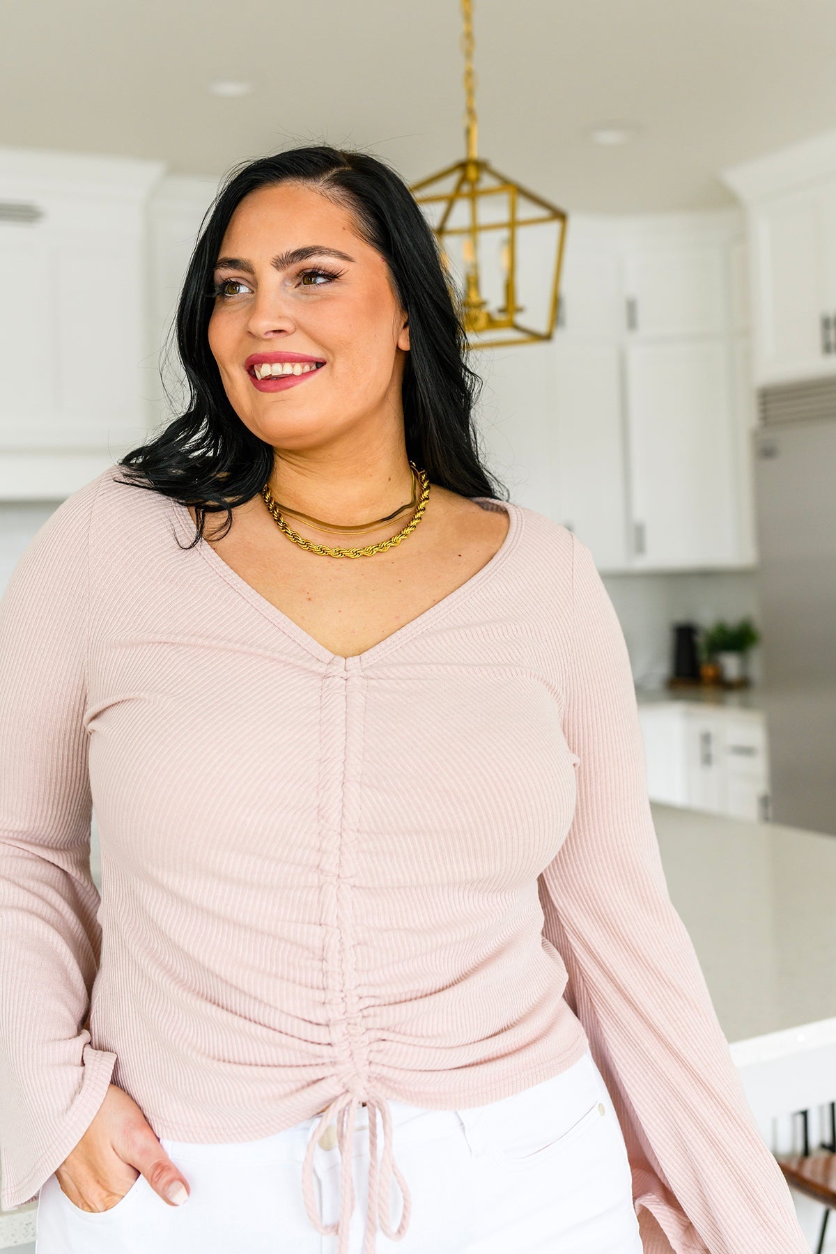 Giselle Gathered Front Blouse - Driftwood Boutique