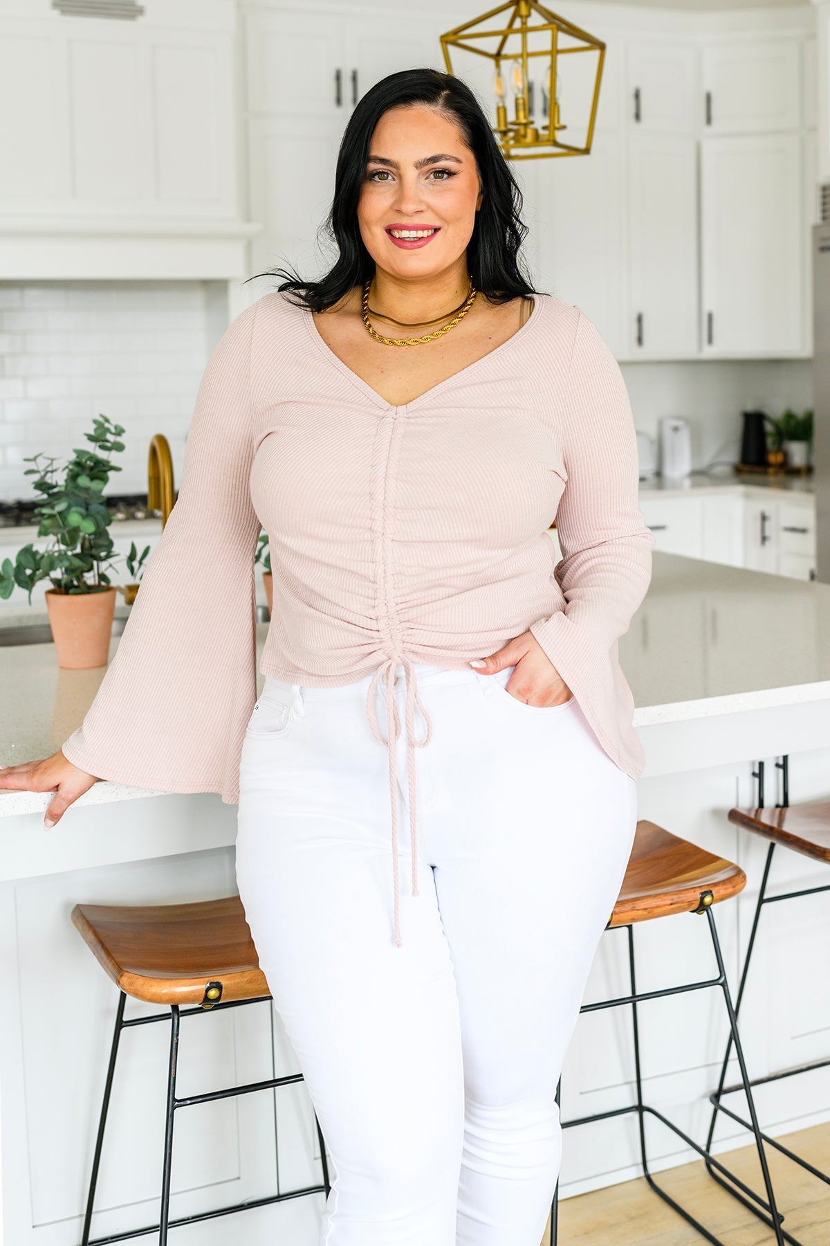 Giselle Gathered Front Blouse - Driftwood Boutique