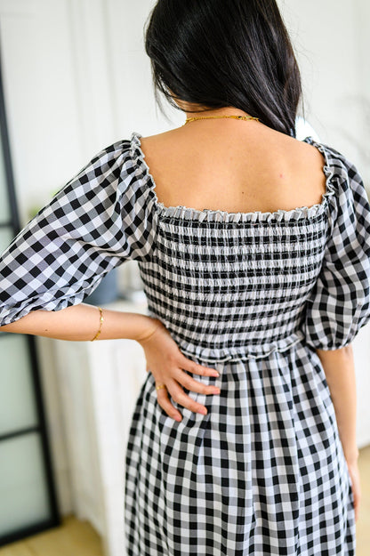 Greenville Gingham Midi Dress - Driftwood Boutique