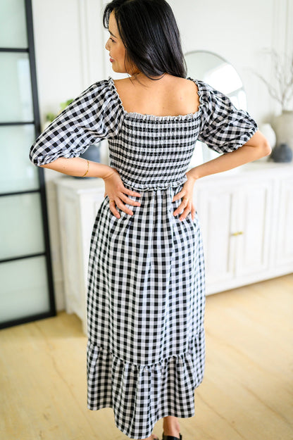 Greenville Gingham Midi Dress - Driftwood Boutique