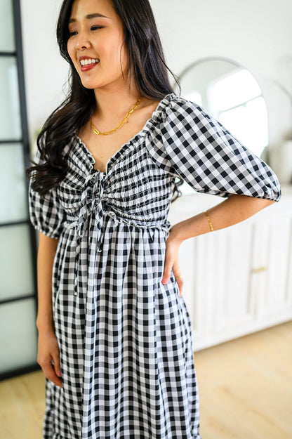 Greenville Gingham Midi Dress - Driftwood Boutique