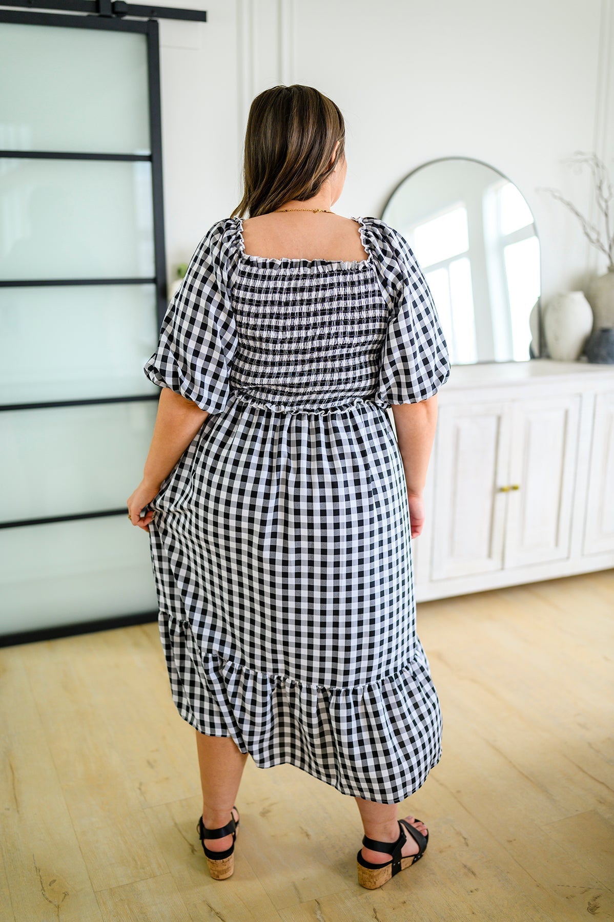 Greenville Gingham Midi Dress - Driftwood Boutique