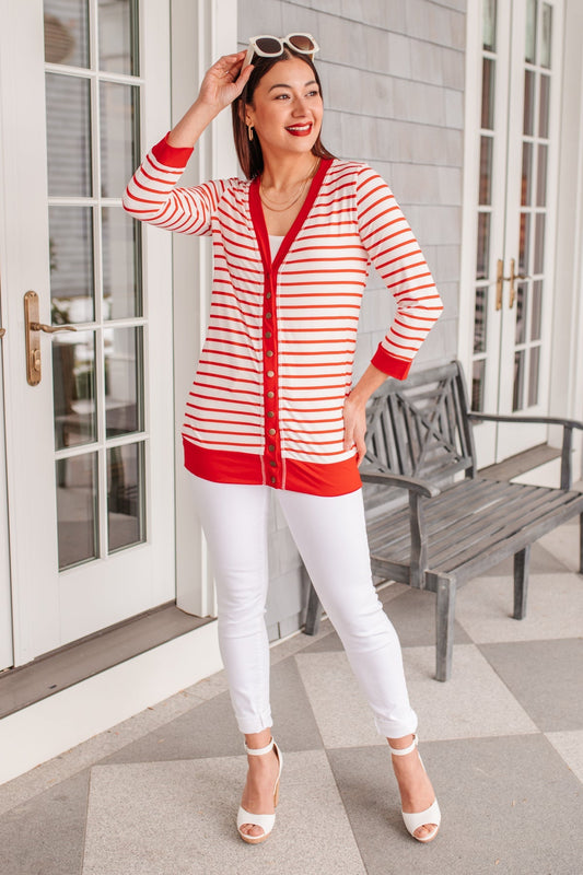 Have You Heard Cardigan in Red - Driftwood Boutique