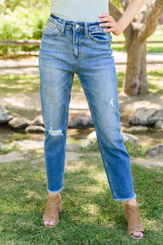 Howdy Embroidery Boyfriend Jeans - Driftwood Boutique