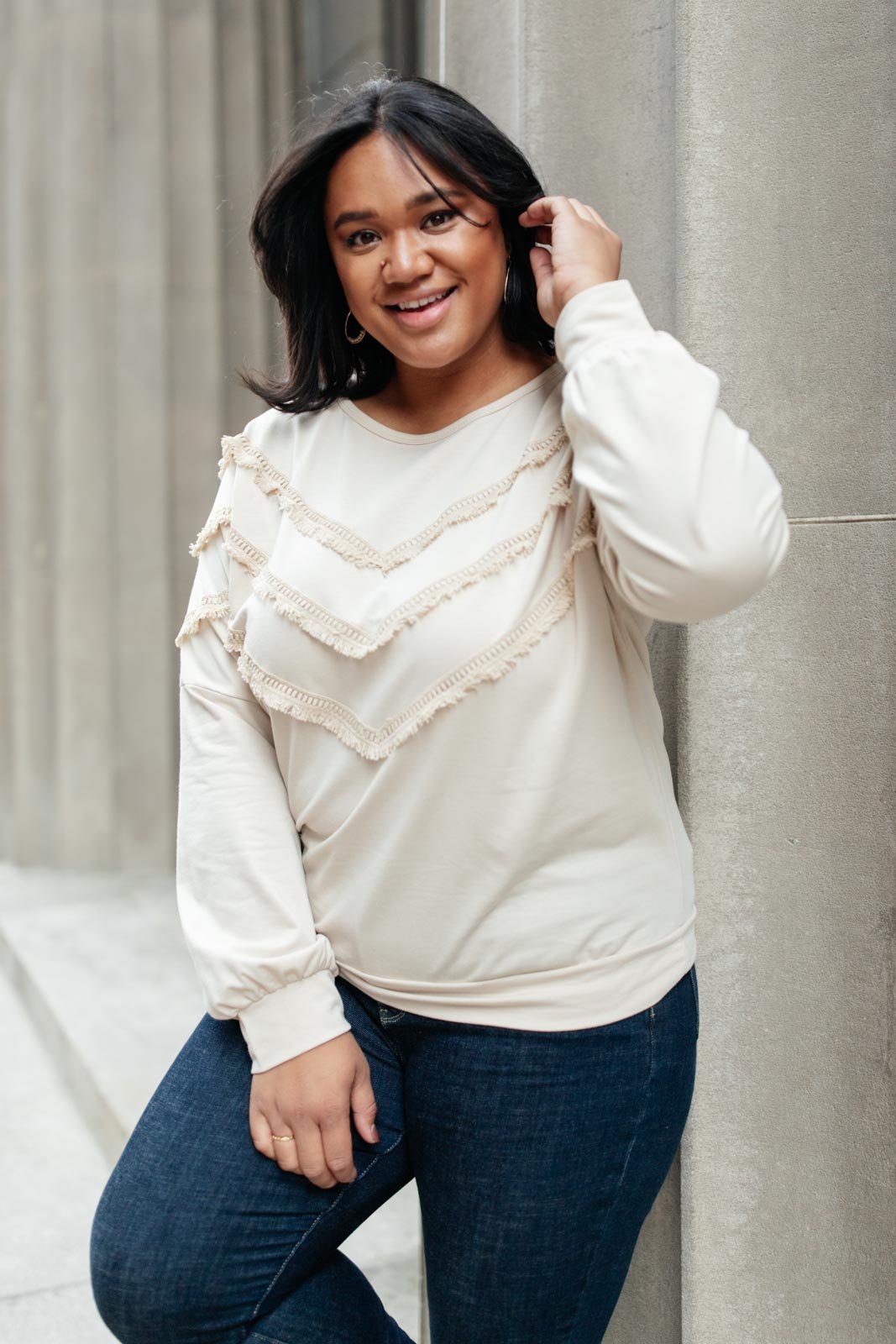 Into The Fringe Top in Beige - Driftwood Boutique