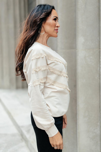 Into The Fringe Top in Beige - Driftwood Boutique