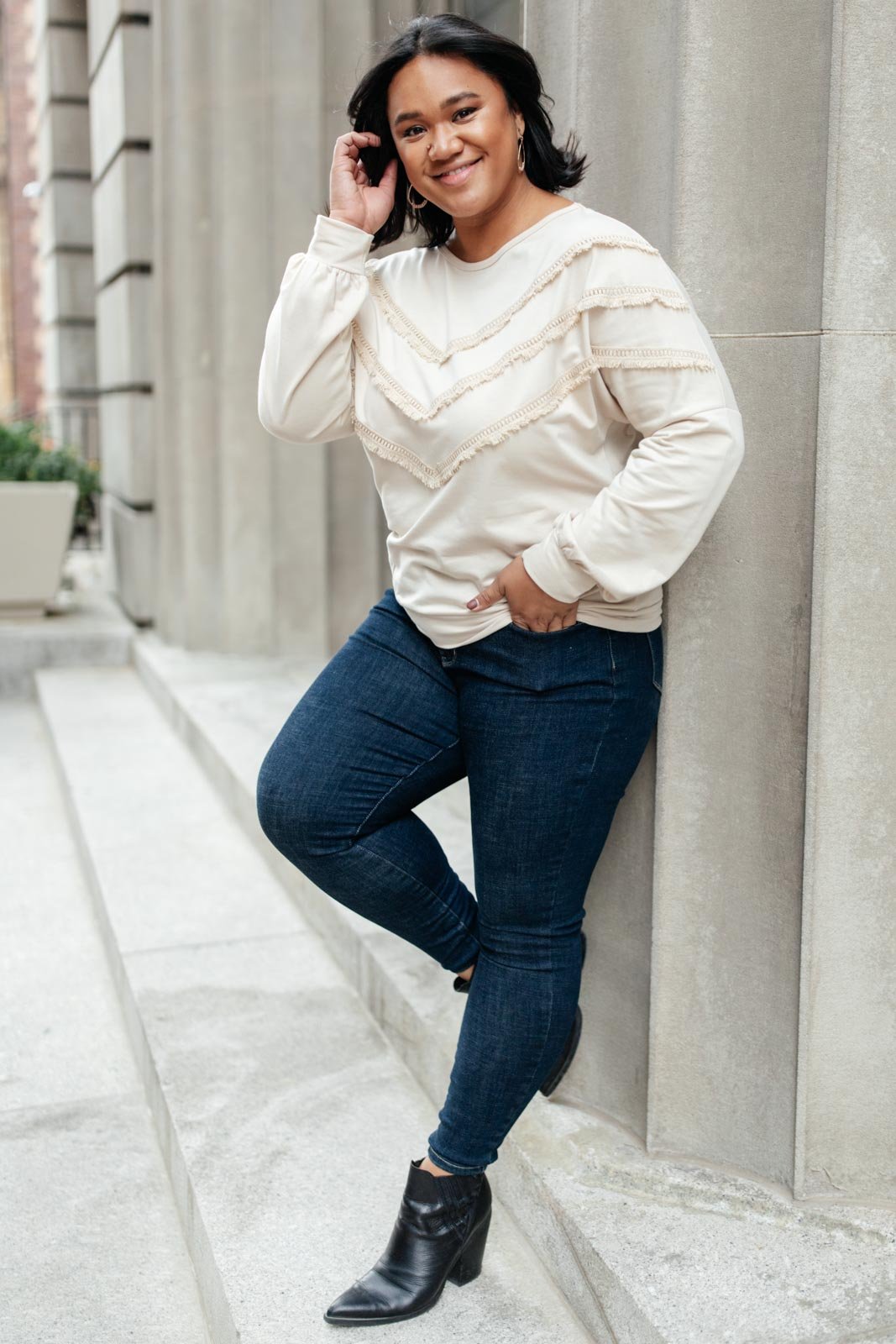 Into The Fringe Top in Beige - Driftwood Boutique