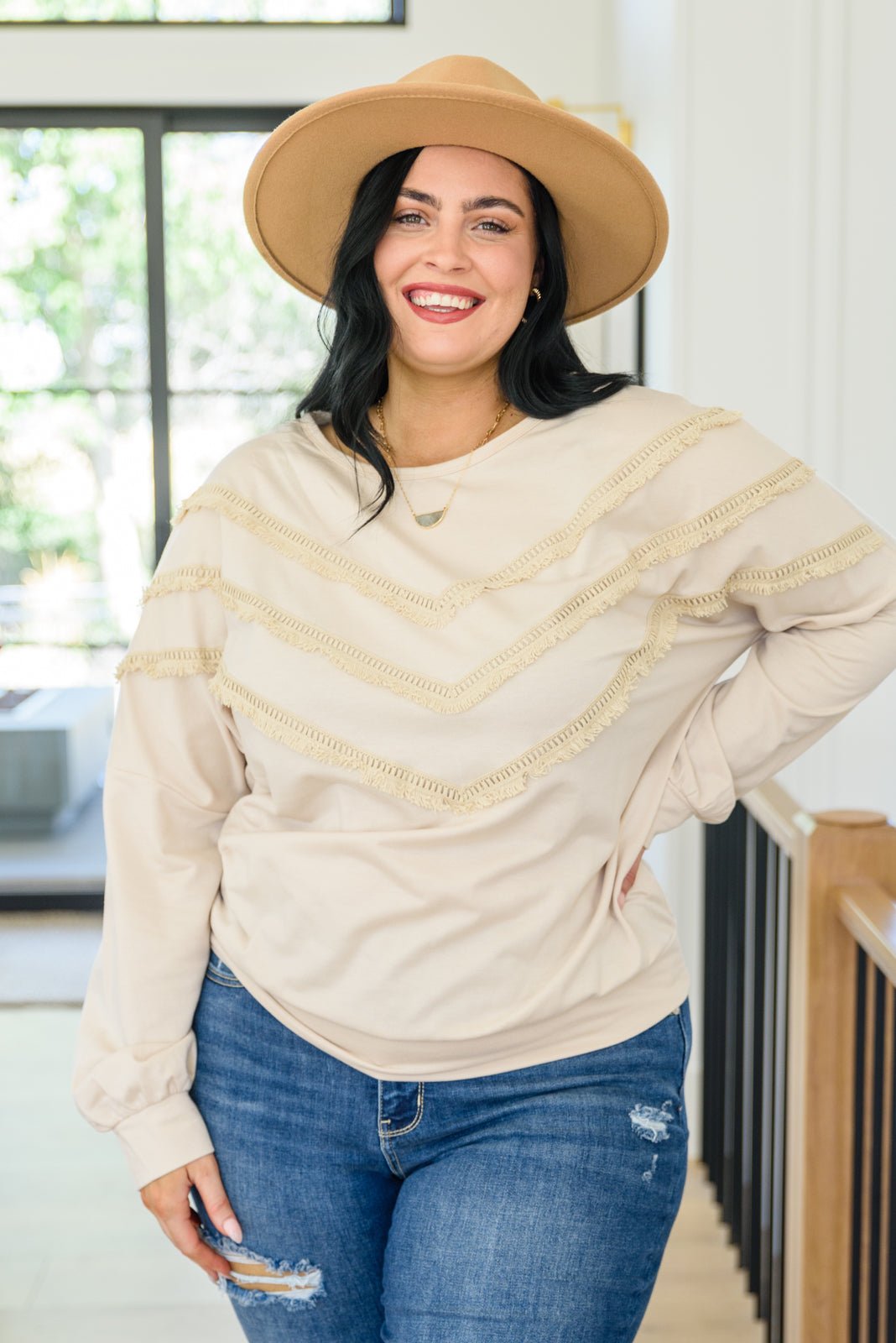 Into The Fringe Top in Beige - Driftwood Boutique