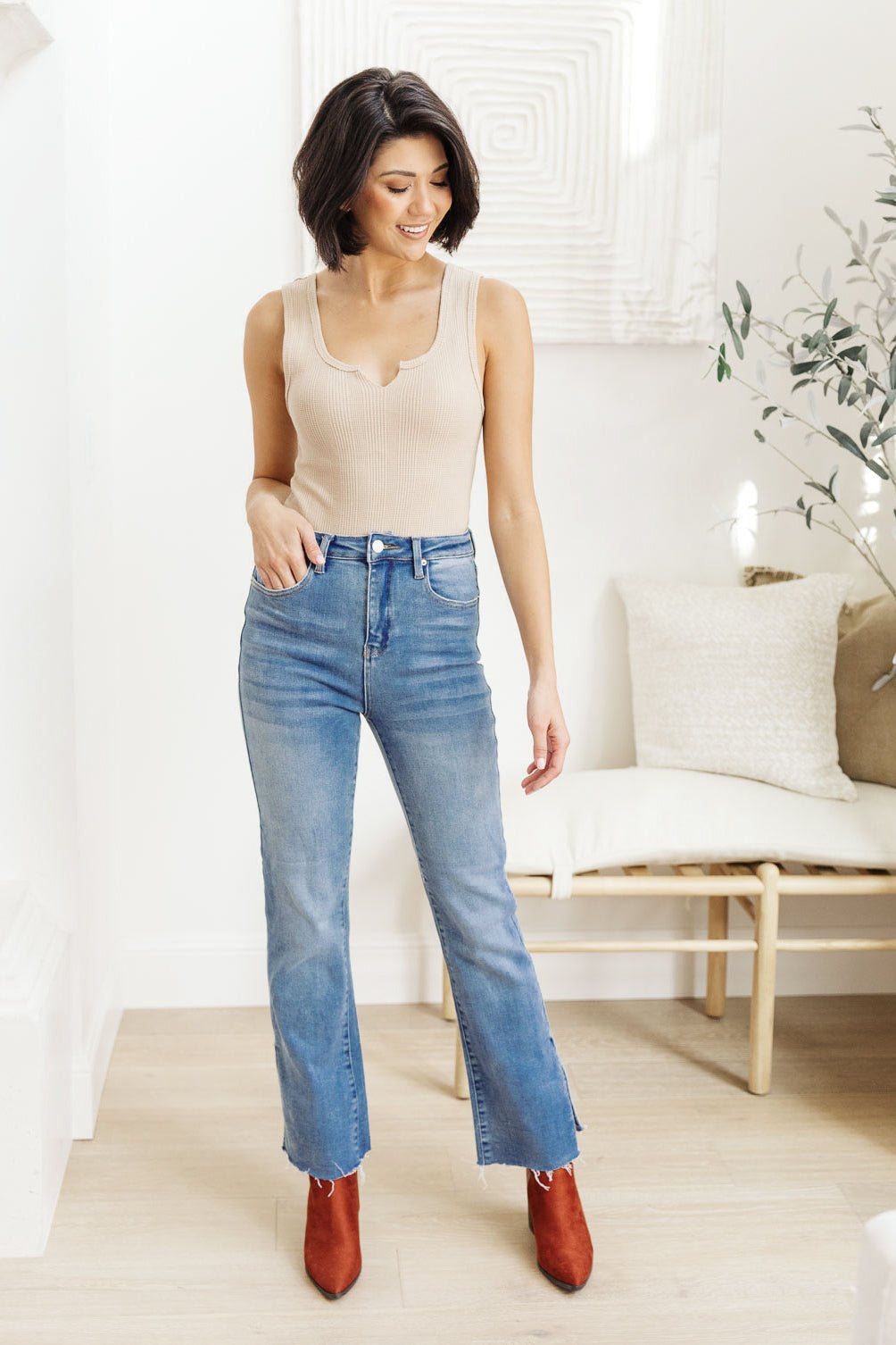 Jody Slim Flare Side Slit Jeans - Driftwood Boutique