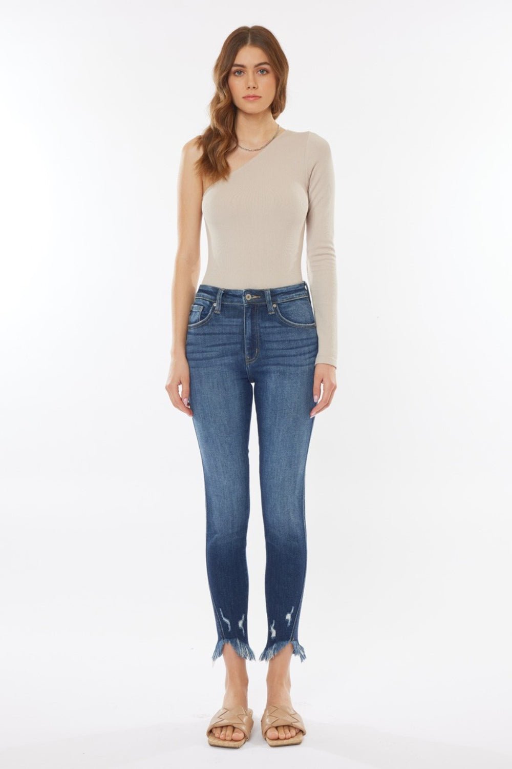 Jolene High Rise Frayed Hem Cropped Skinny Jeans - Driftwood Boutique
