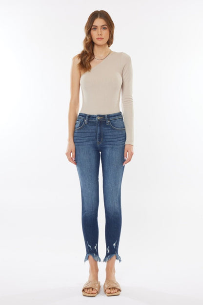 Jolene High Rise Frayed Hem Cropped Skinny Jeans - Driftwood Boutique