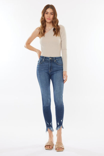 Jolene High Rise Frayed Hem Cropped Skinny Jeans - Driftwood Boutique
