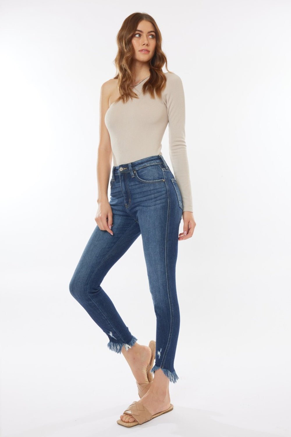 Jolene High Rise Frayed Hem Cropped Skinny Jeans - Driftwood Boutique