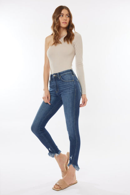 Jolene High Rise Frayed Hem Cropped Skinny Jeans - Driftwood Boutique
