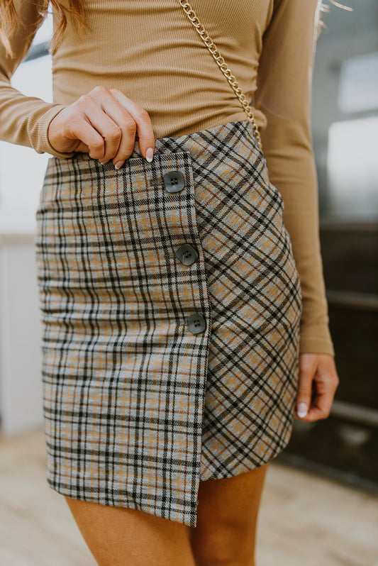 Late To Class Plaid Mini Skort - Driftwood Boutique