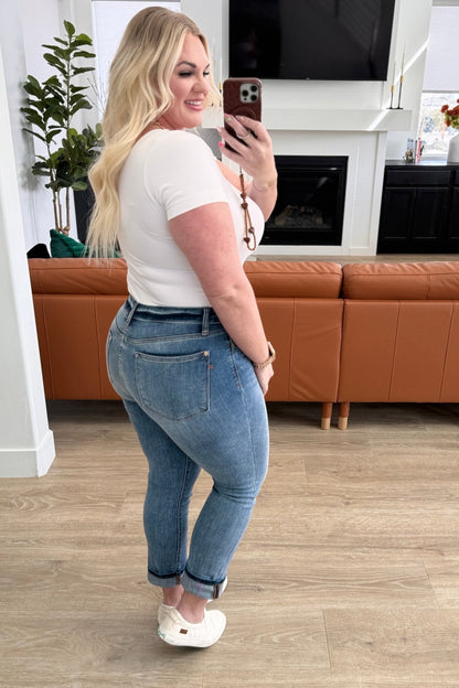 Laura Mid Rise Cuffed Skinny Capri Jeans - Driftwood Boutique