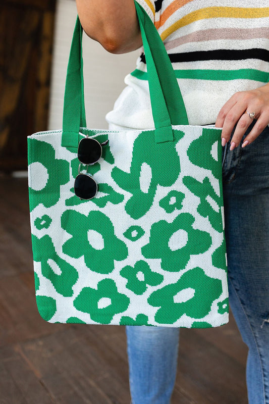 Lazy Daisy Knit Bag in Green - Driftwood Boutique