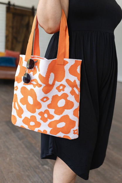 Lazy Daisy Knit Bag in Orange - Driftwood Boutique