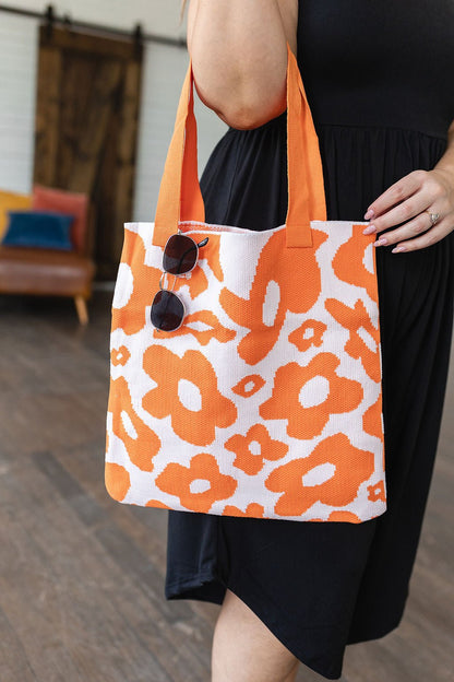Lazy Daisy Knit Bag in Orange - Driftwood Boutique