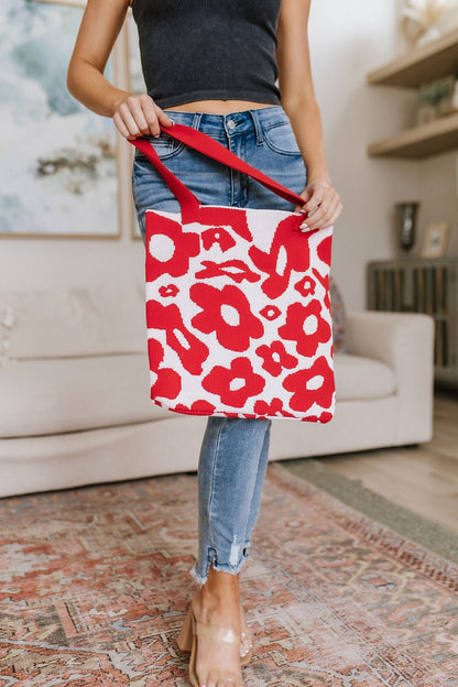 Lazy Daisy Knit Bag in Red - Driftwood Boutique