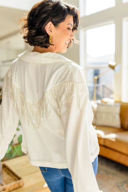 Loretta Rhinestone Fringe Jacket - Driftwood Boutique