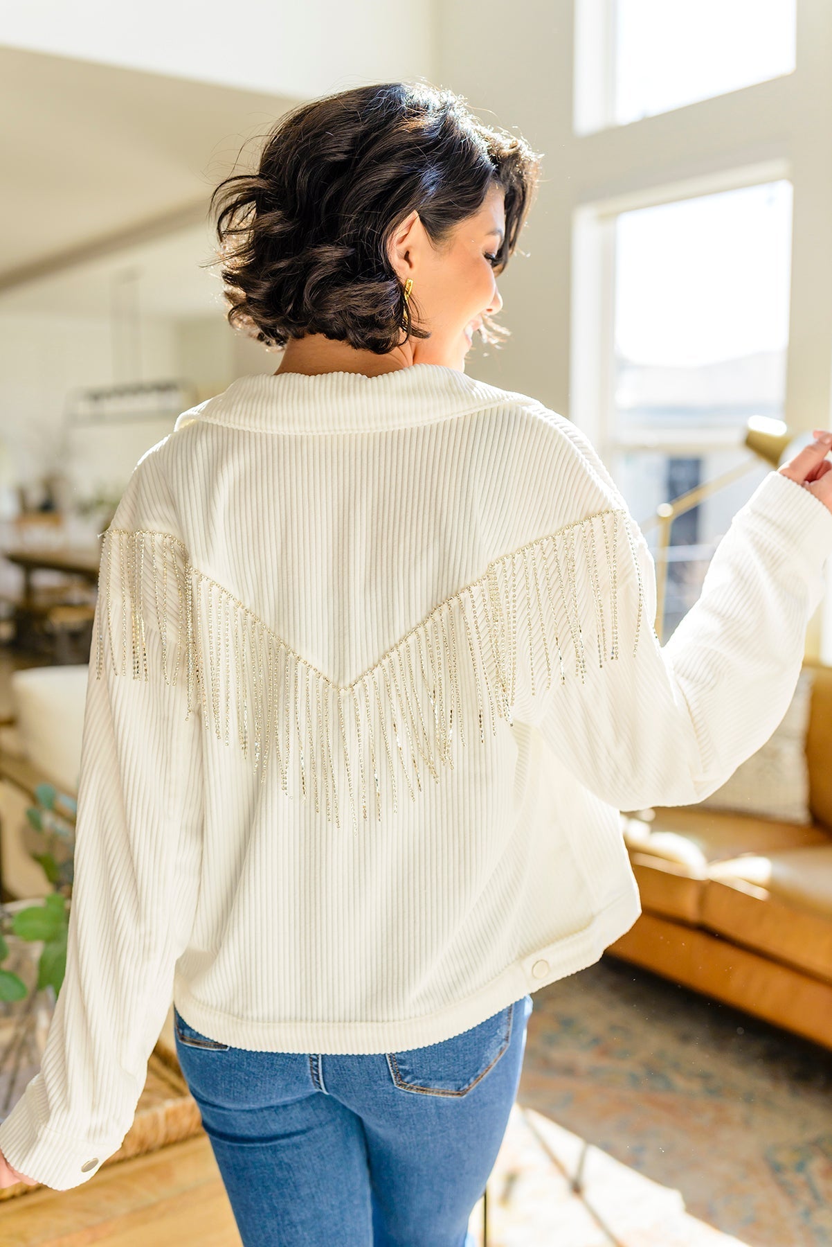 Loretta Rhinestone Fringe Jacket - Driftwood Boutique