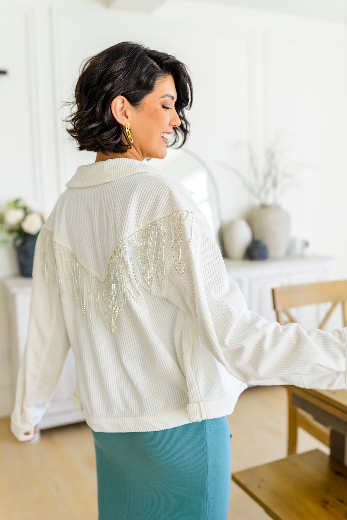 Loretta Rhinestone Fringe Jacket - Driftwood Boutique