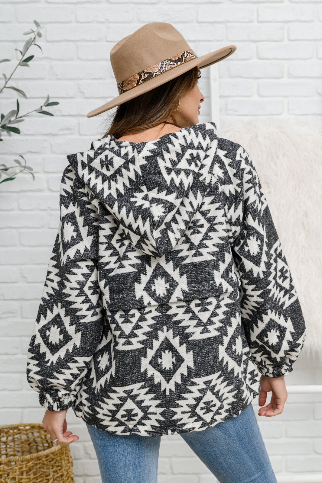 Lounge Day Hoodie in Black & White - Driftwood Boutique