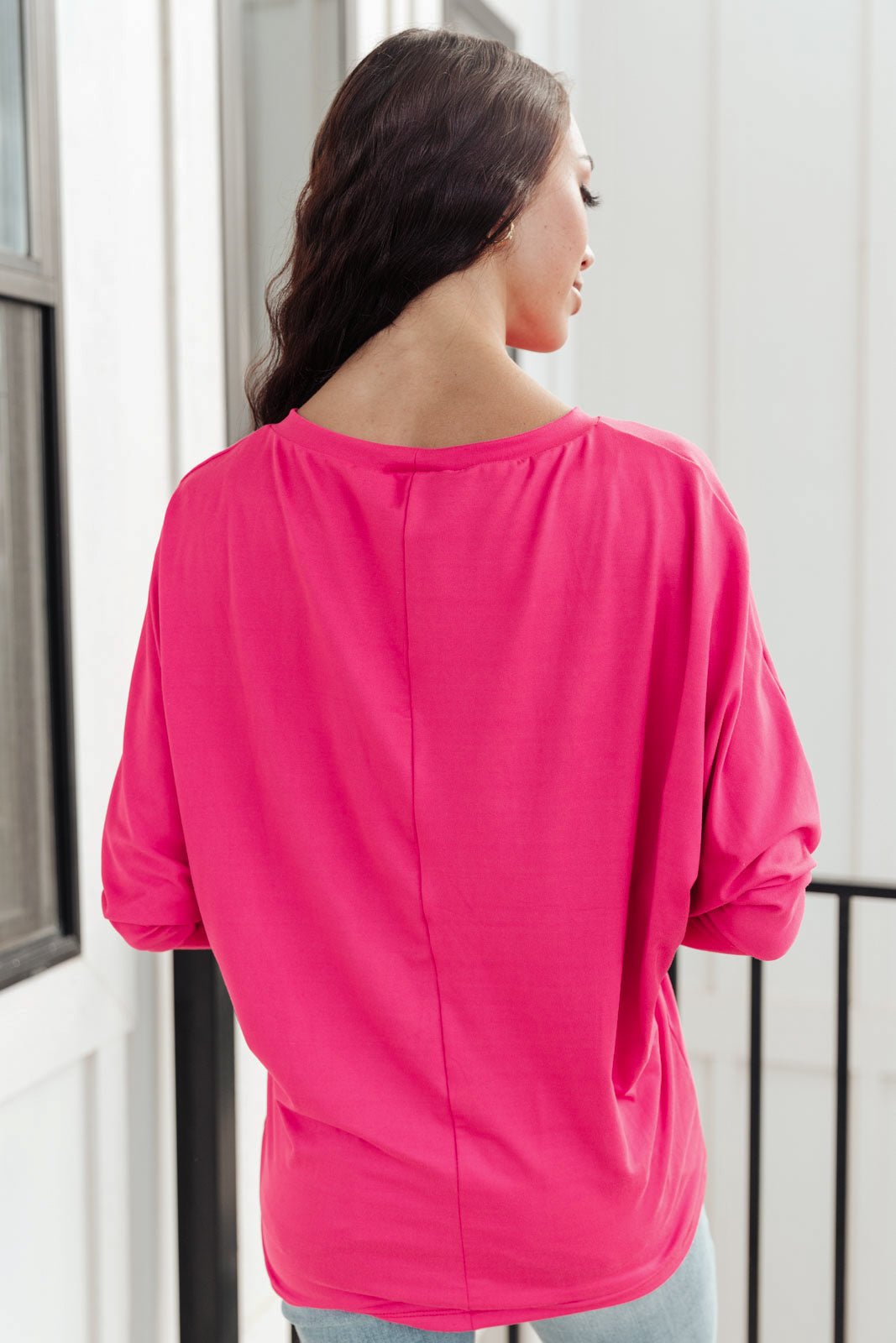 Lovely Ladder V Neck Top in Pink - Driftwood Boutique