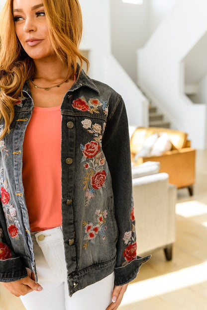Lovely Visions Flower Embroidered Jacket - Driftwood Boutique