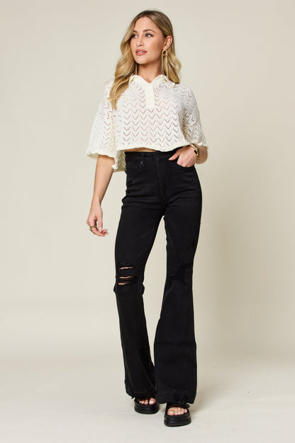 Madelyn High Rise Distressed Flare Jeans - Driftwood Boutique