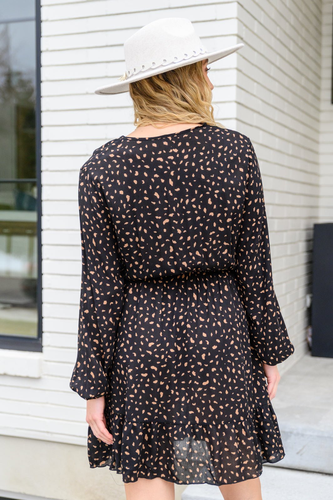 Make Your Happiness Long Sleeve Dress in Black - Driftwood Boutique