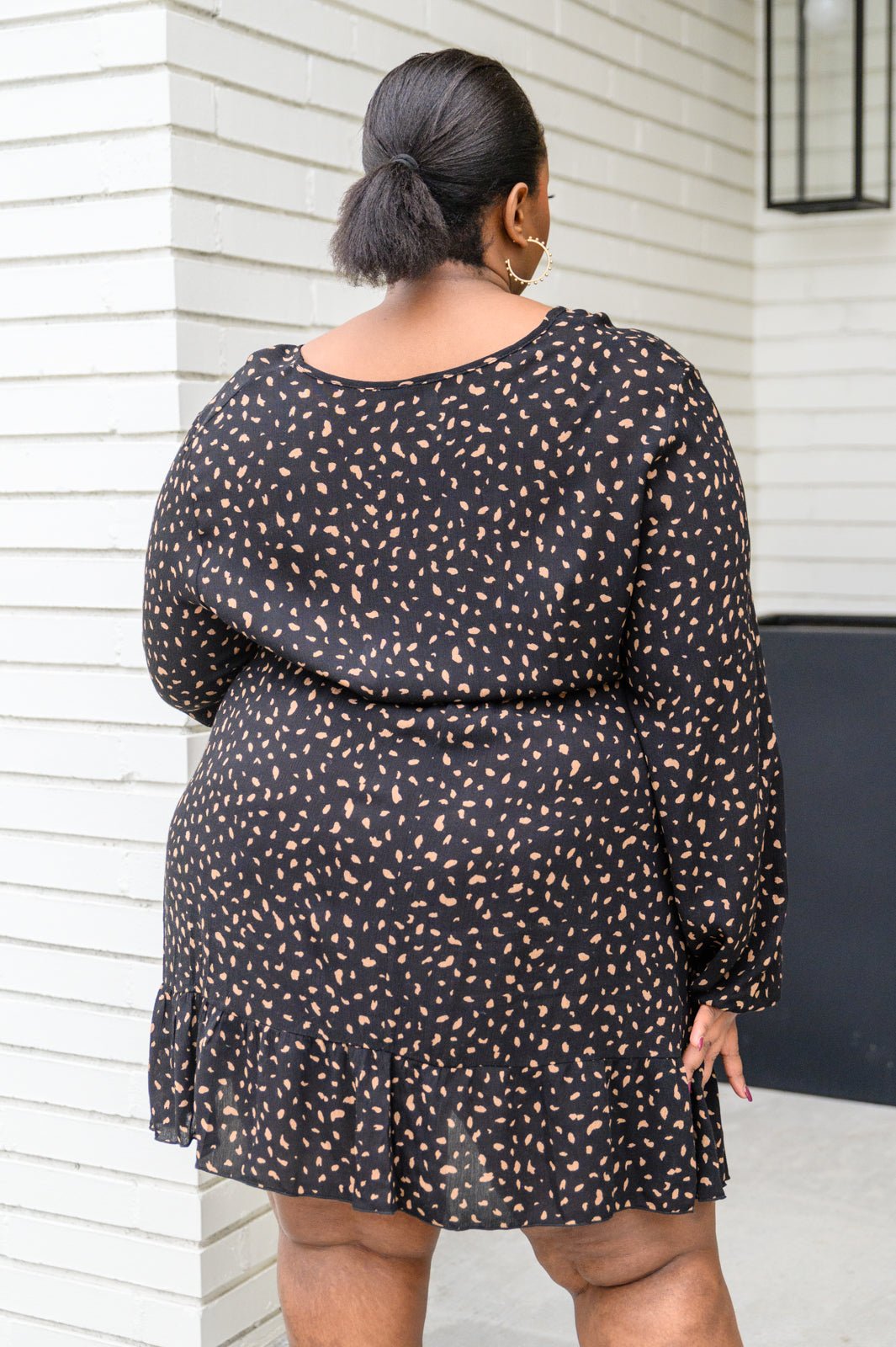 Make Your Happiness Long Sleeve Dress in Black - Driftwood Boutique