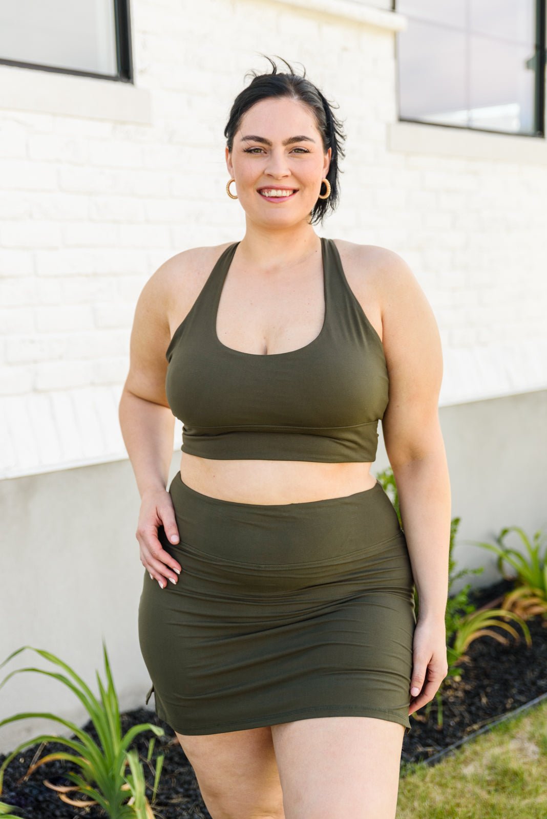 Next Move Sports Bra In Olive - Driftwood Boutique