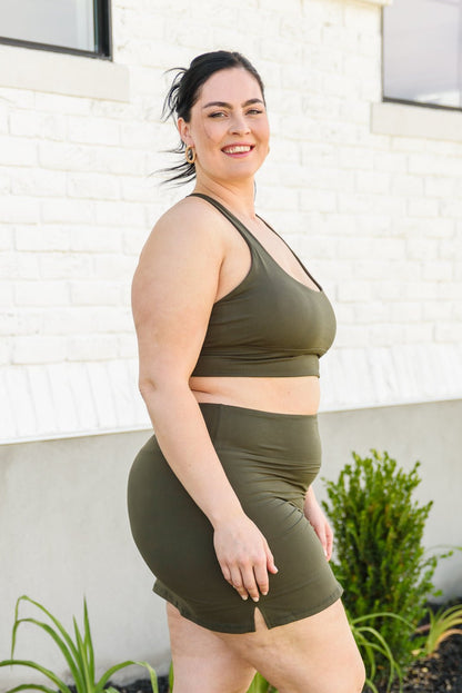 Next Move Sports Bra In Olive - Driftwood Boutique