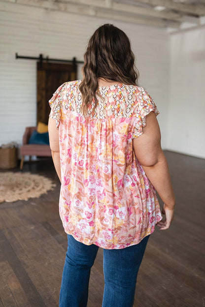 Not So Serious Floral Blouse in Pink - Driftwood Boutique