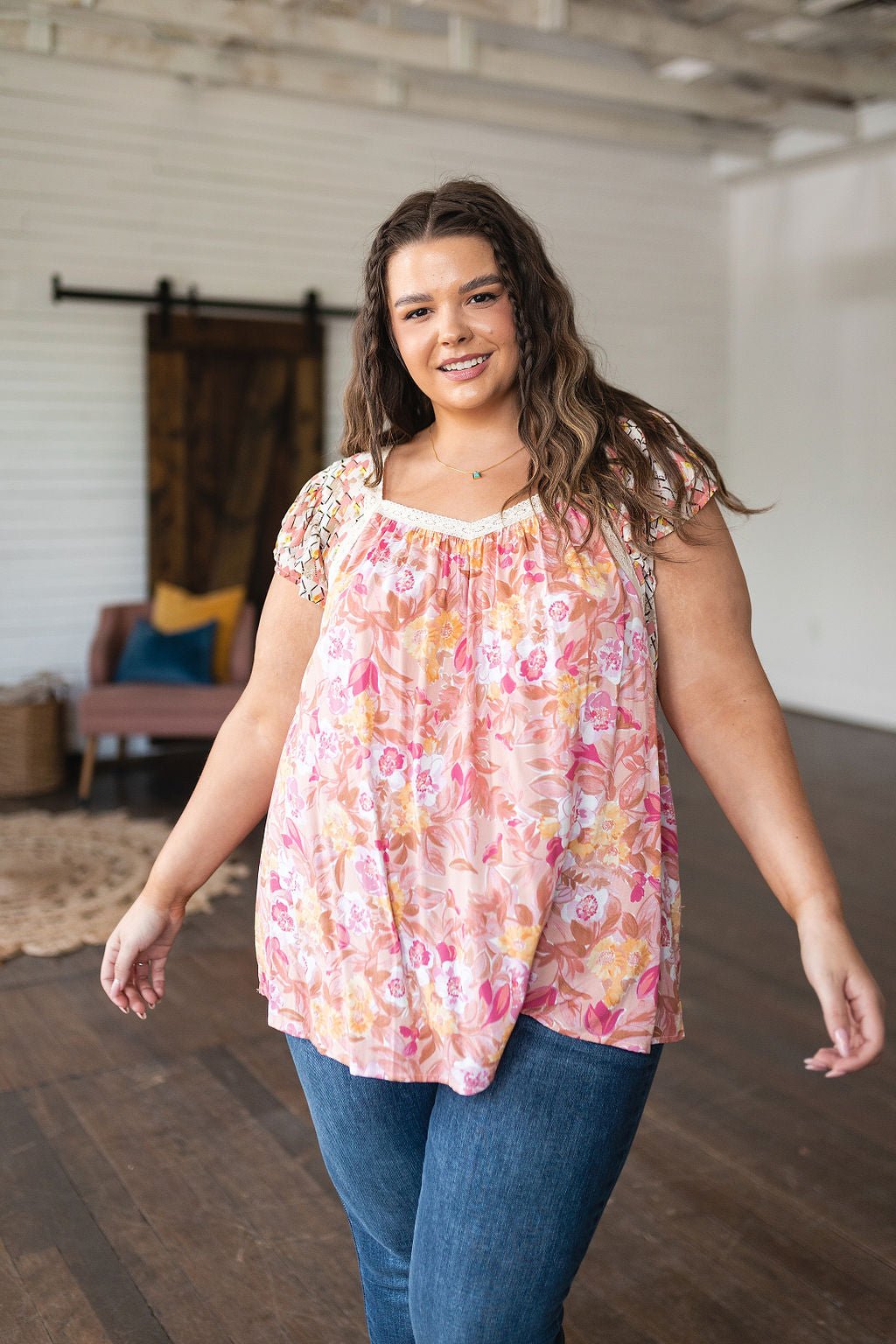 Not So Serious Floral Blouse in Pink - Driftwood Boutique