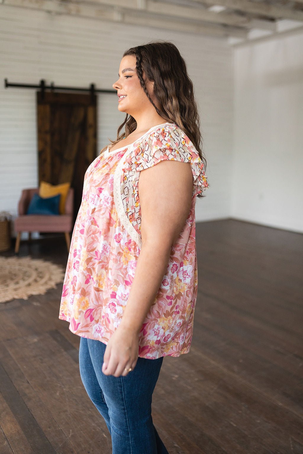 Not So Serious Floral Blouse in Pink - Driftwood Boutique