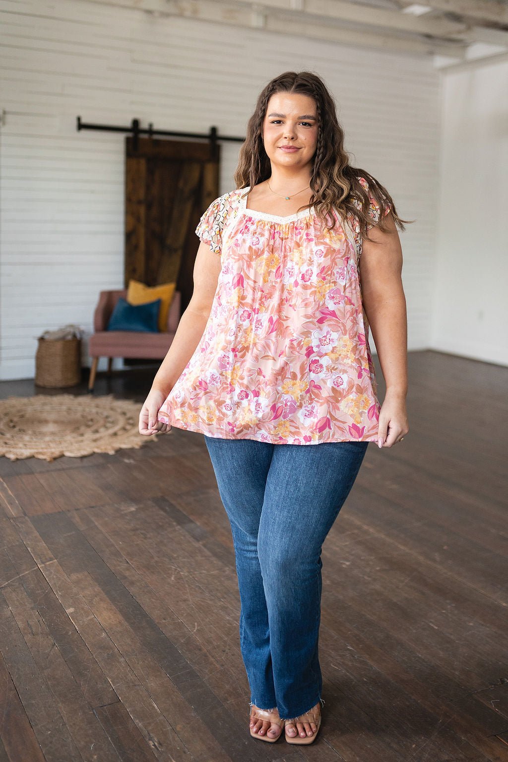 Not So Serious Floral Blouse in Pink - Driftwood Boutique