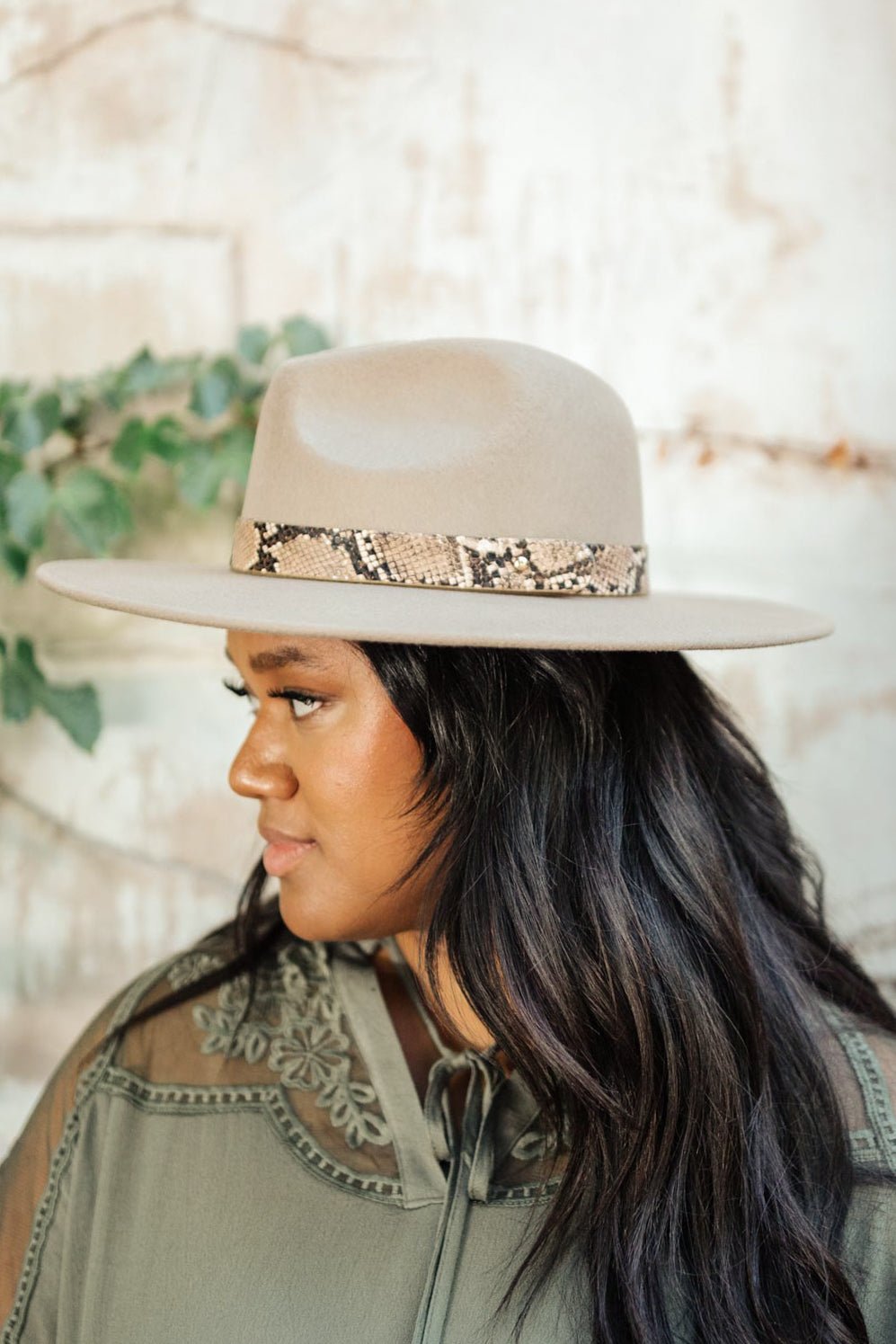 Panama Snakeskin Detail Hat - Driftwood Boutique