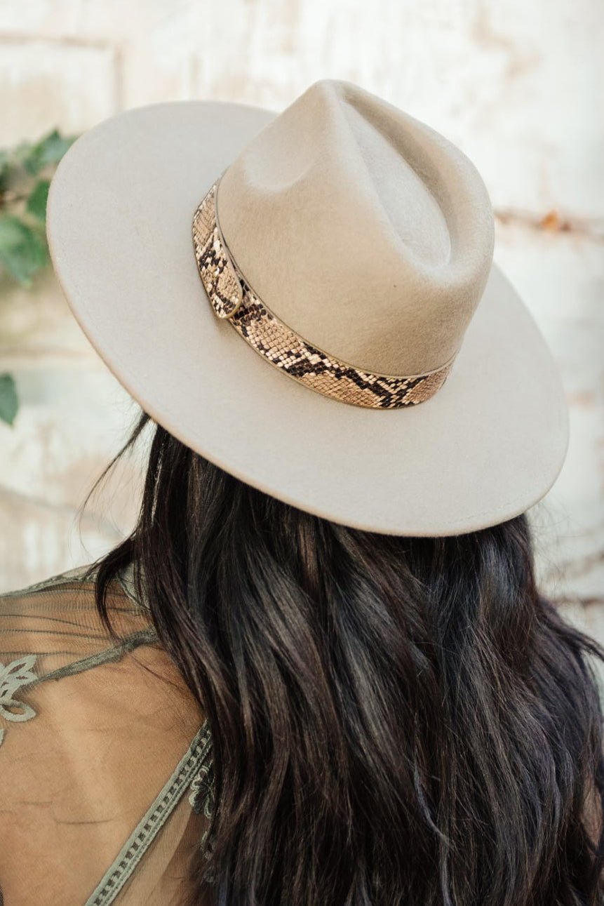 Panama Snakeskin Detail Hat - Driftwood Boutique