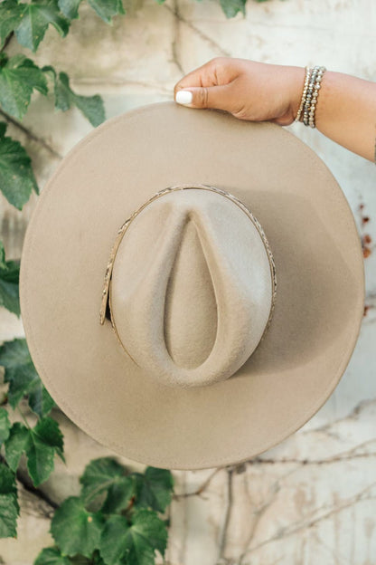 Panama Snakeskin Detail Hat - Driftwood Boutique