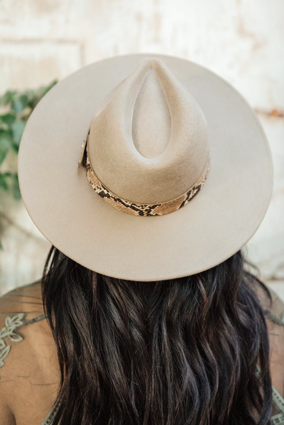 Panama Snakeskin Detail Hat - Driftwood Boutique