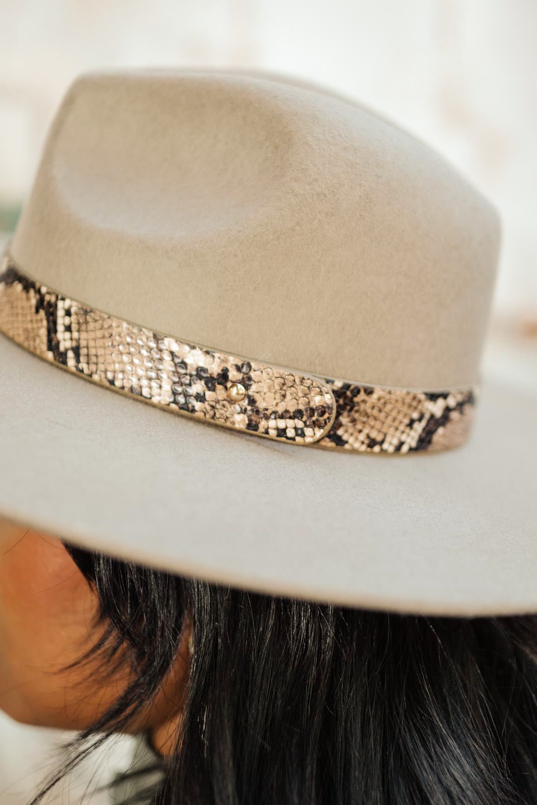 Panama Snakeskin Detail Hat - Driftwood Boutique