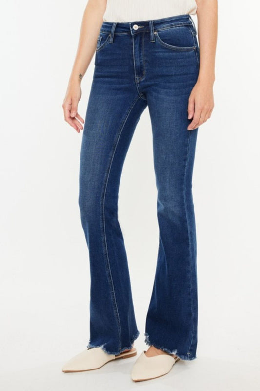 Sasha High Rise Chewed Hem Flare Jeans - Driftwood Boutique