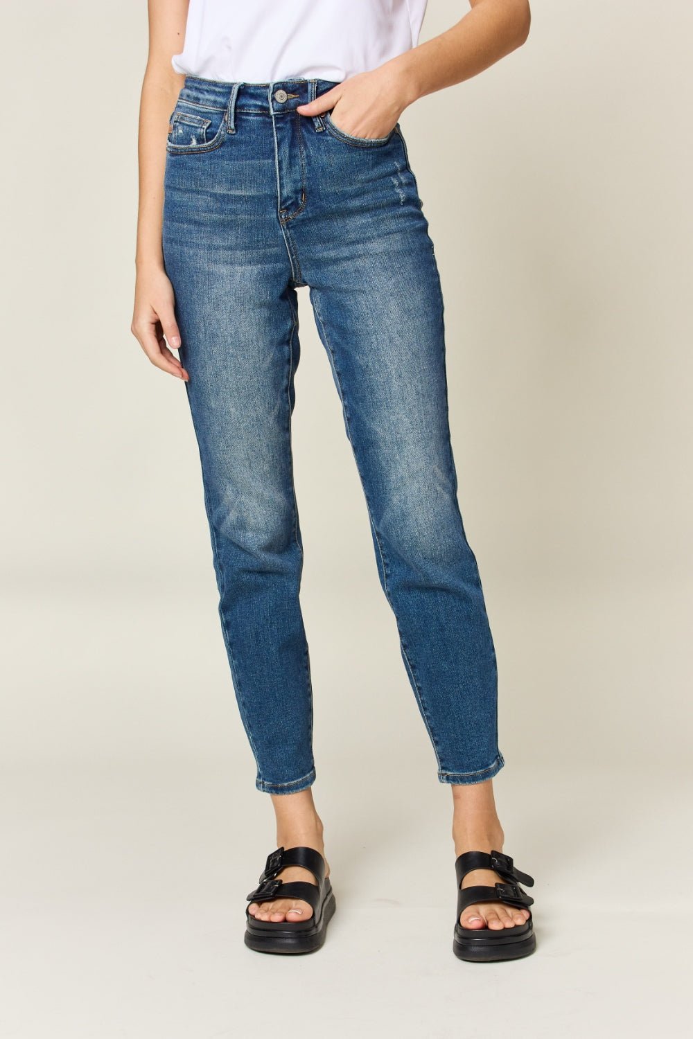Shannon High Rise Control Top Slim Fit Jeans - Driftwood Boutique
