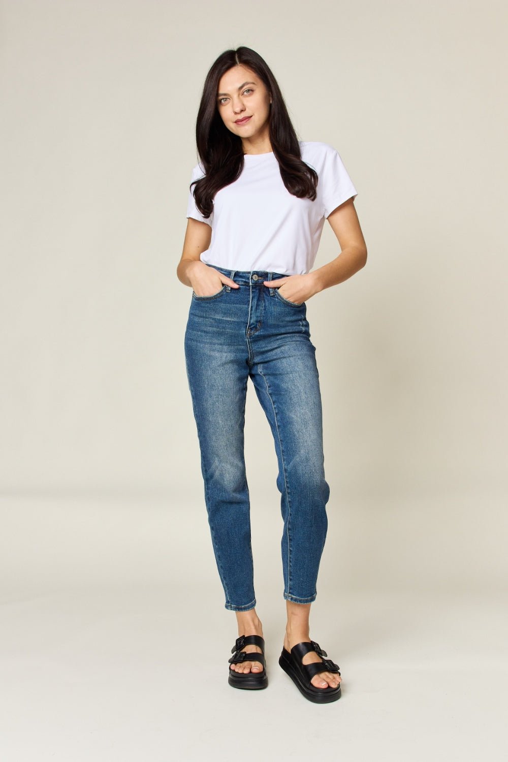 Shannon High Rise Control Top Slim Fit Jeans - Driftwood Boutique